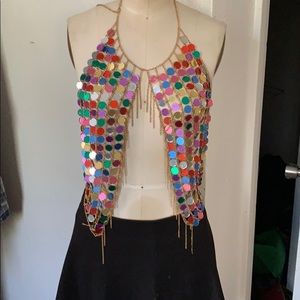 OFFER!✨Disco Darling Rainbow Girl Top